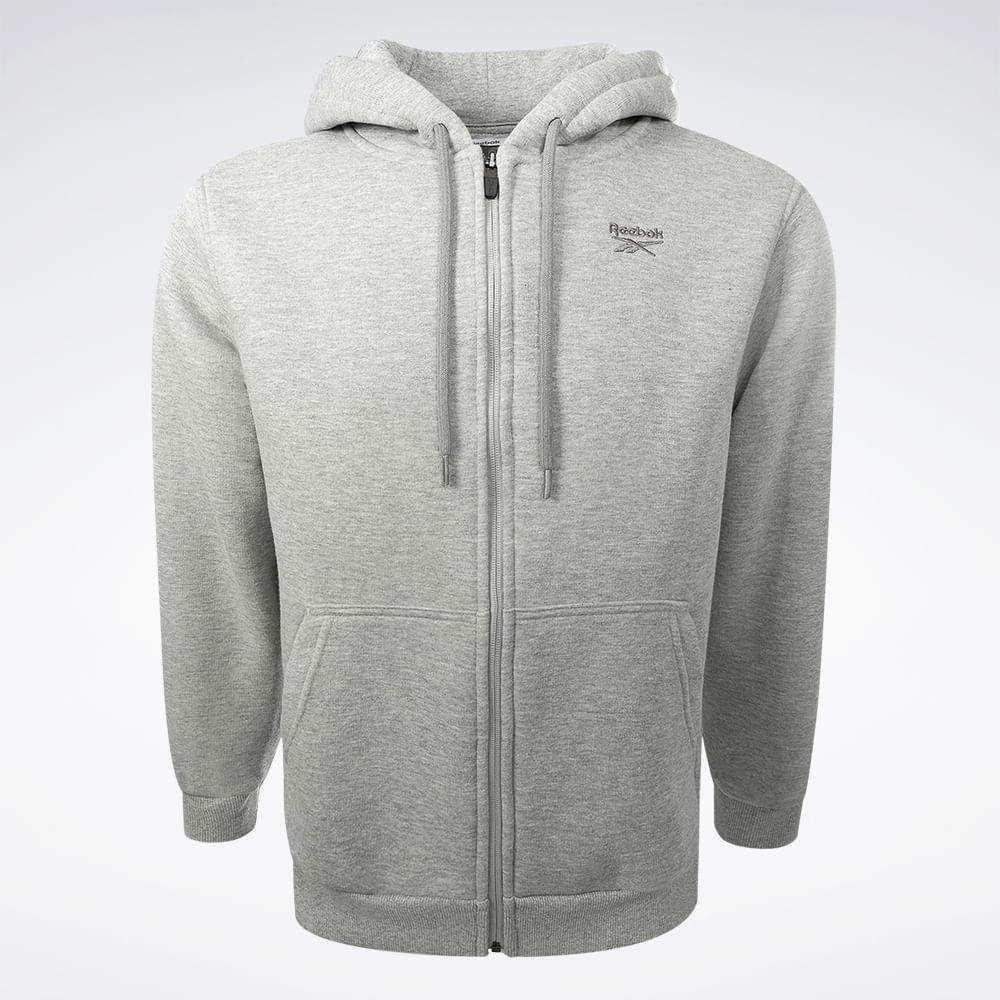Jaqueta reebok logo com capuz masculina – Cinza mescla – foto 1