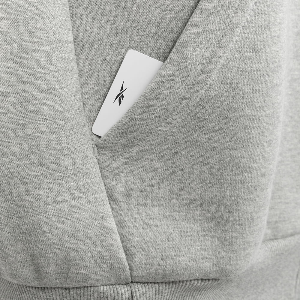 Jaqueta reebok logo com capuz masculina – Cinza mescla – foto 5