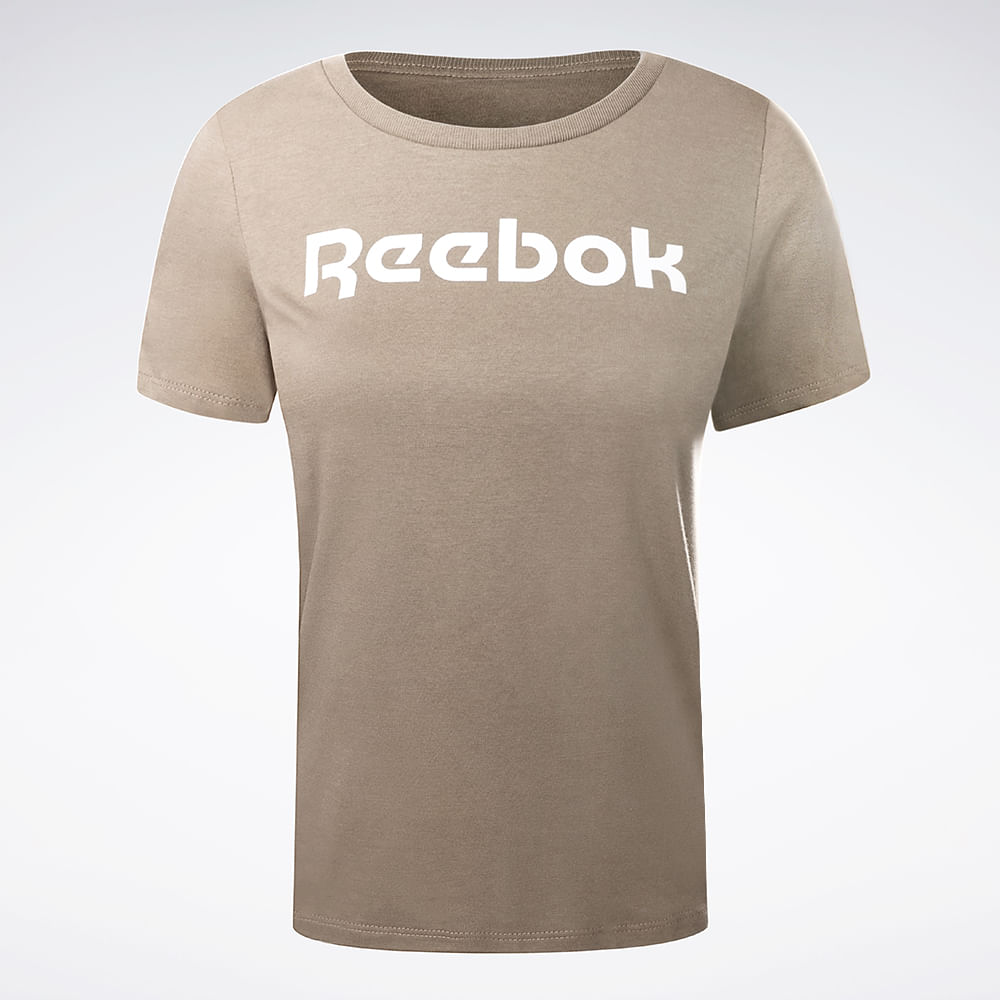 Camiseta Reebok Big Logo Linear Feminina – bege – foto 1