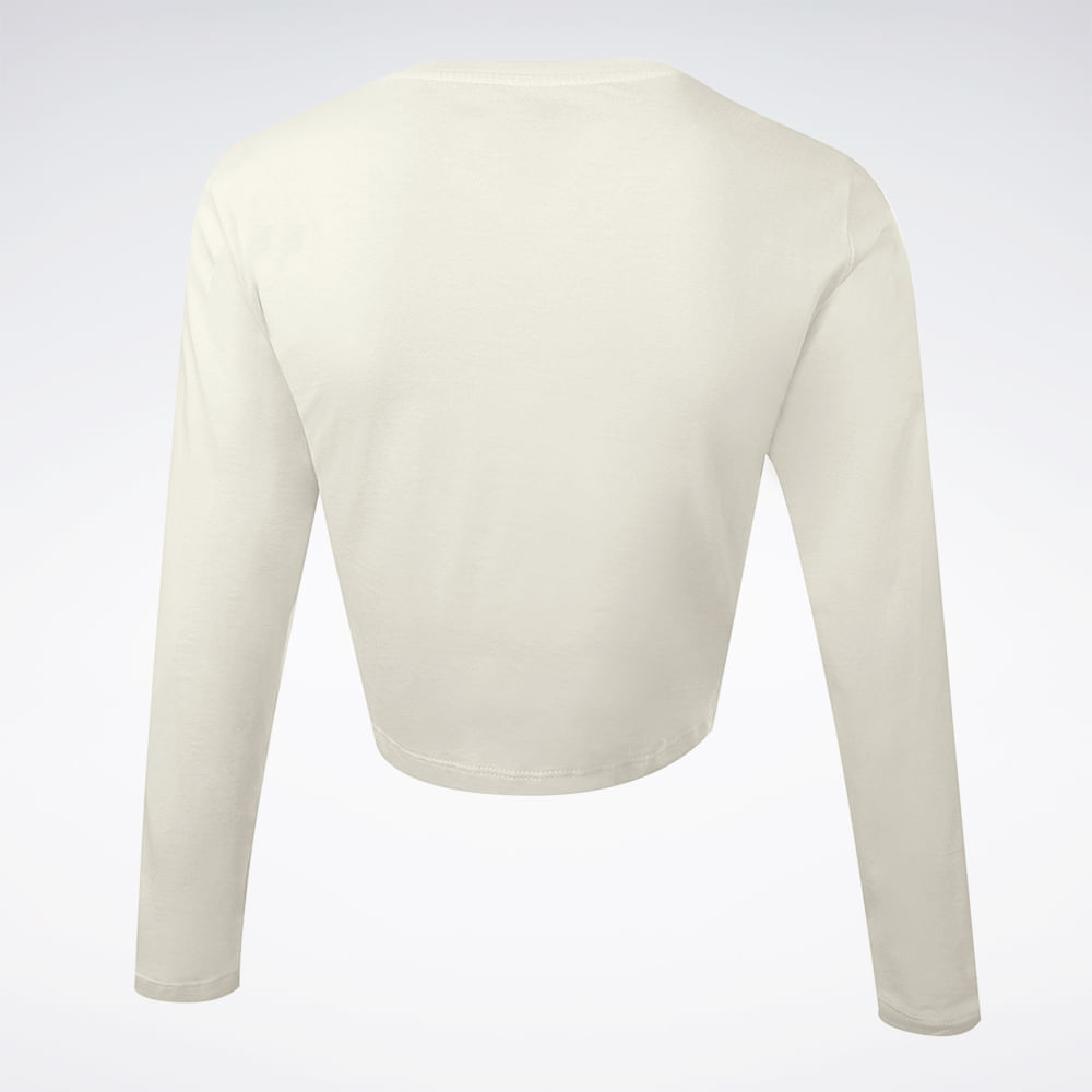 Camiseta Reebok Manga Longa Young Cropped Feminina – Off White – foto 3