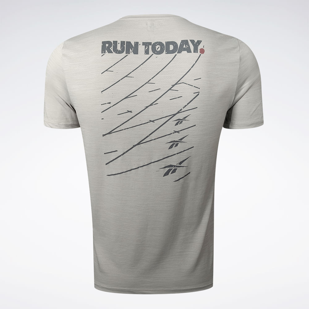 Camiseta Reebok Race Print Masculina – Cinza claro – foto 3