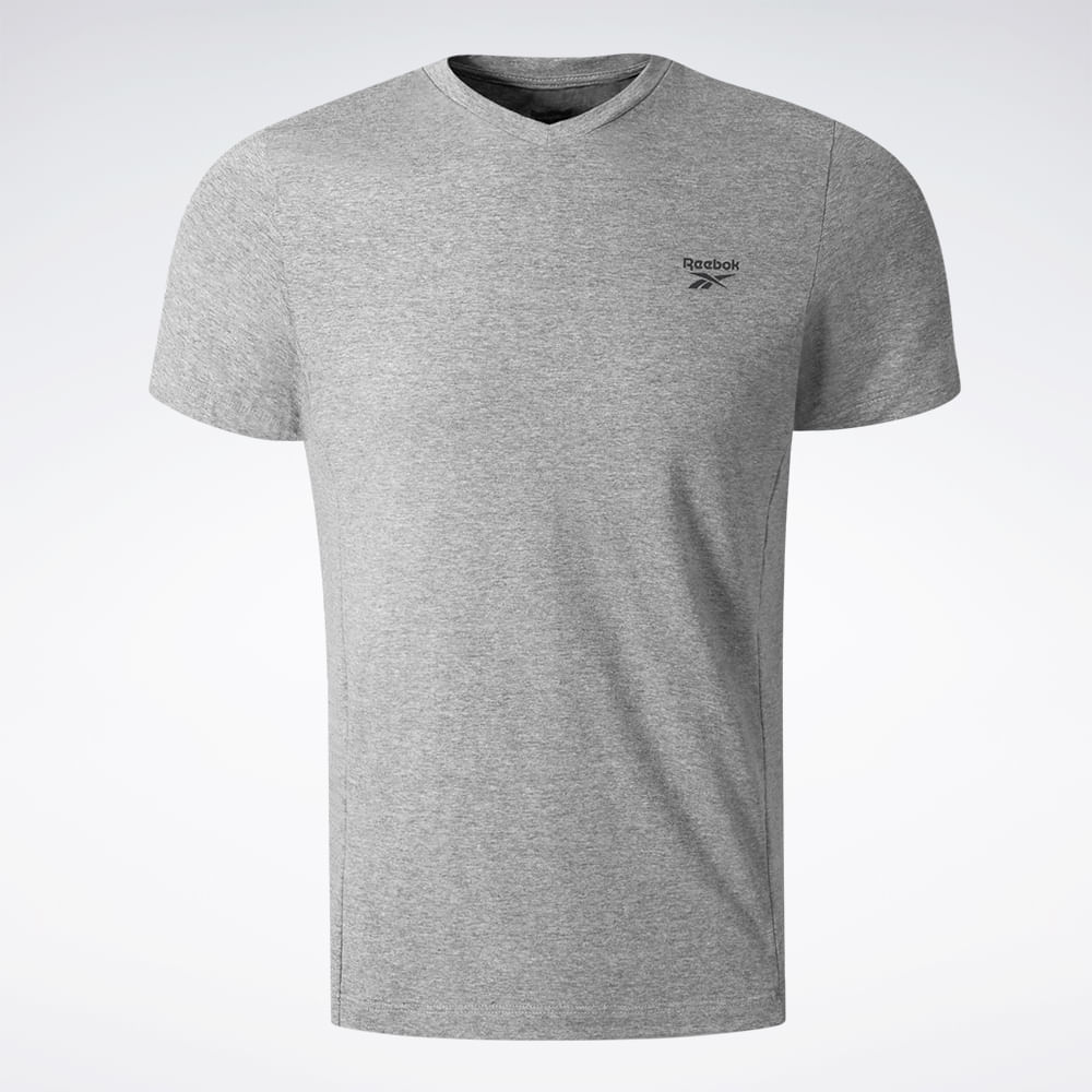 Camiseta Reebok Essential V Manga curta Masculina – Cinza mescla – foto 1