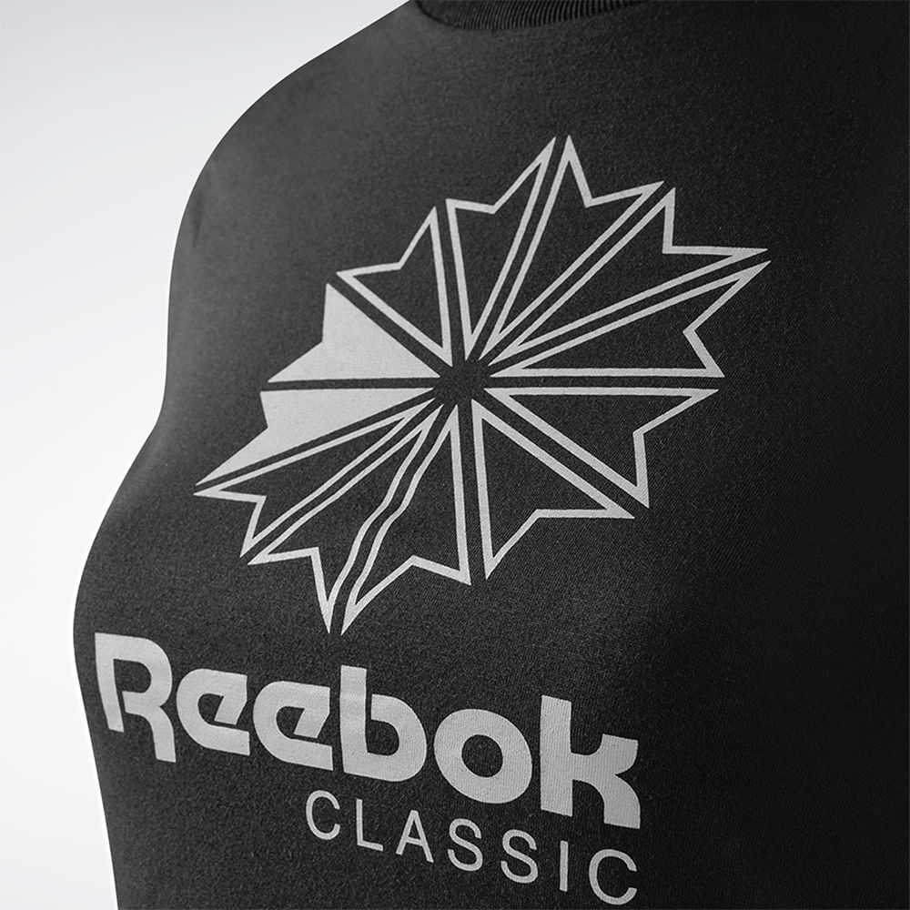 Camiseta Reebok Star Crest Logo Feminina – preto – foto 3