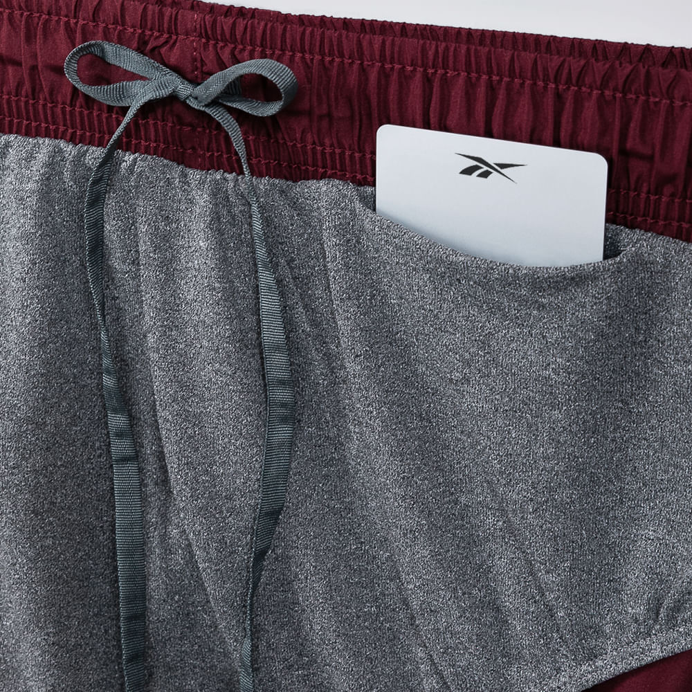 Short Reebok Dynamic 9 Masculino – Vinho – foto 3
