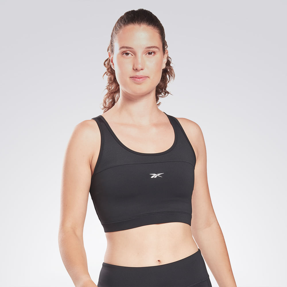 Top Reebok Treino Baixo Impacto Workout Mesh Feminino – preto – foto 1
