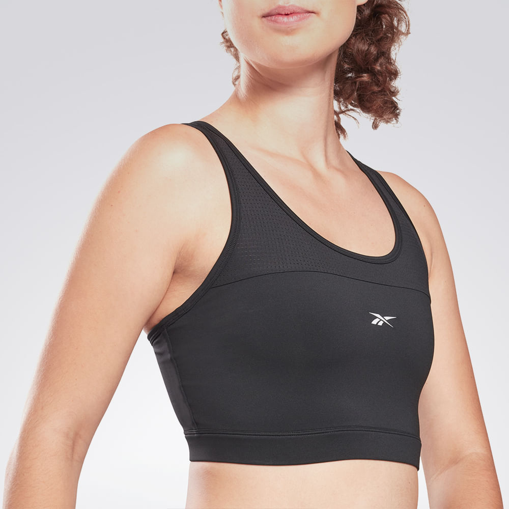 Top Reebok Treino Baixo Impacto Workout Mesh Feminino – preto – foto 2