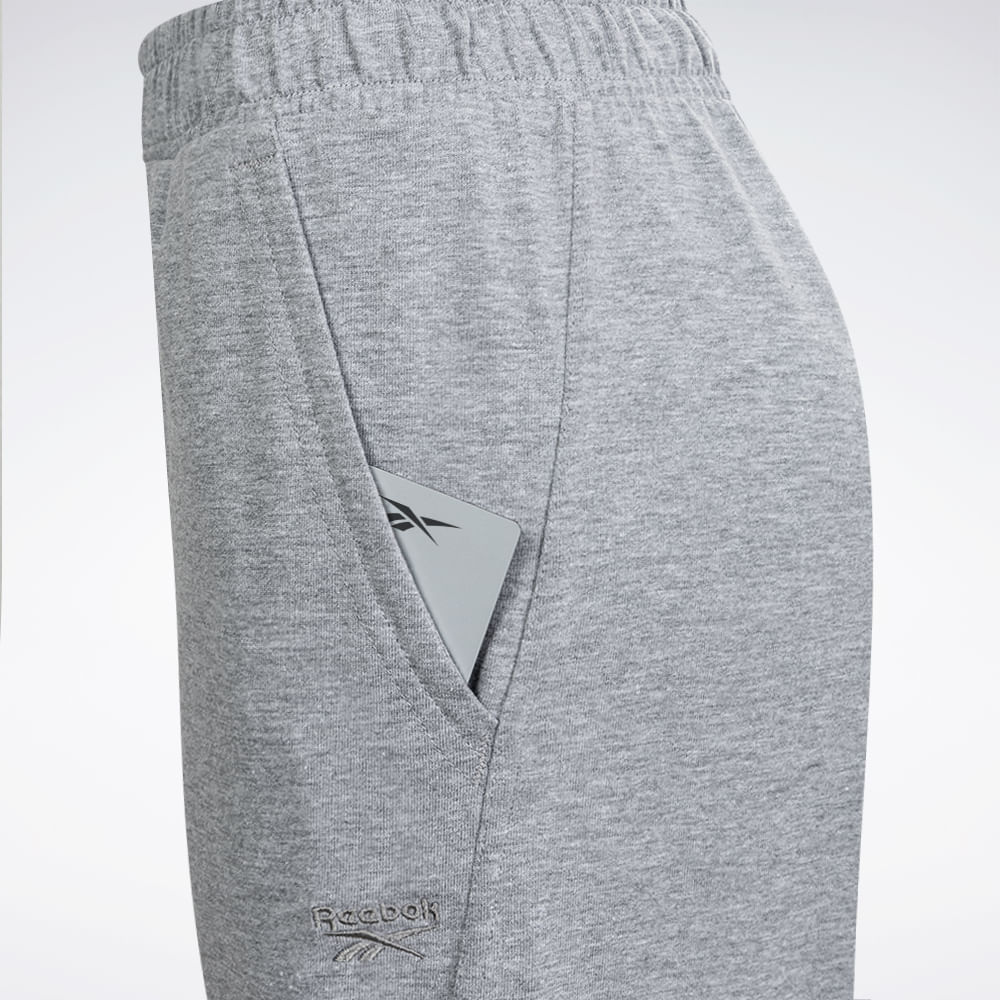 Calça Reebok Logo Fluid Feminina – Cinza mescla – foto 3