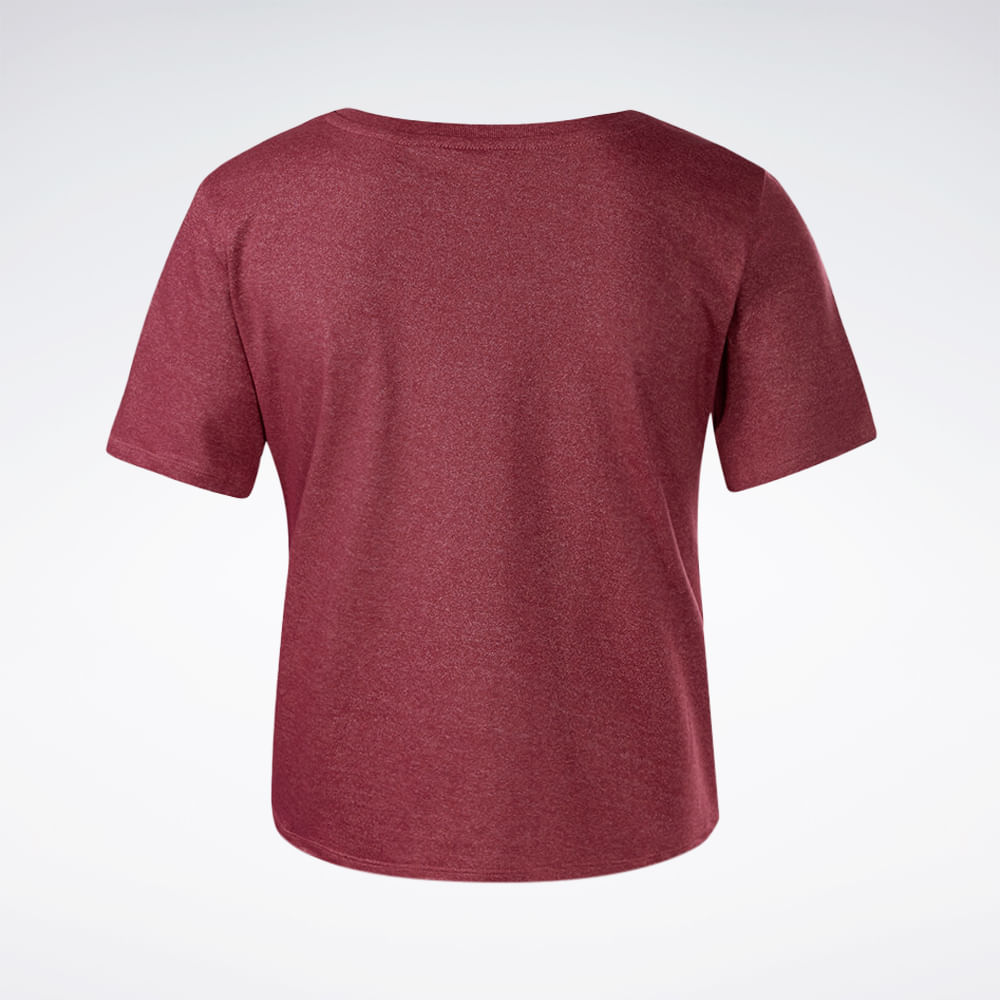 Camiseta Reebok Train Cropped Feminina – Vinho – foto 2