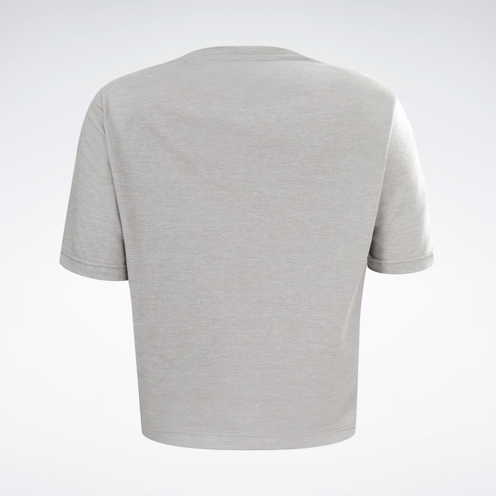 Camiseta Reebok Train Cropped Feminina – Cinza claro – foto 2