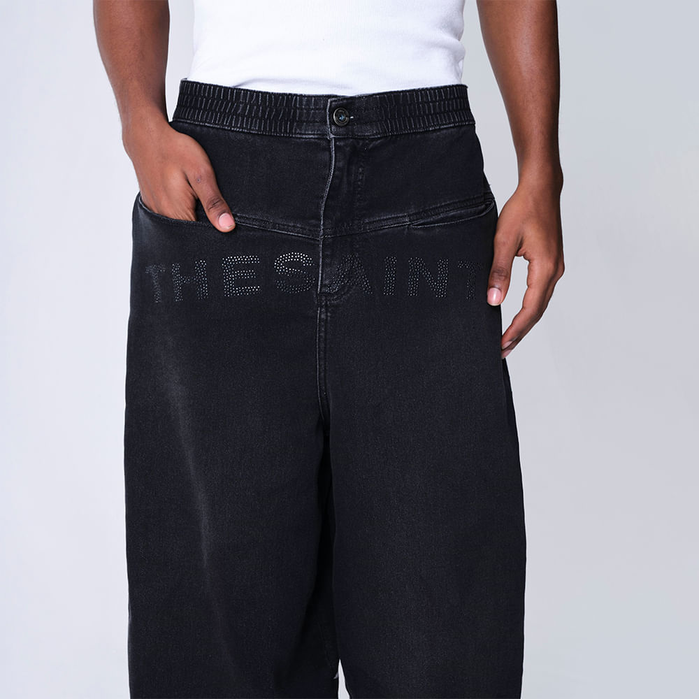 Calça Reebok & Thesaint Pants Brand Masculina – preto – foto 7
