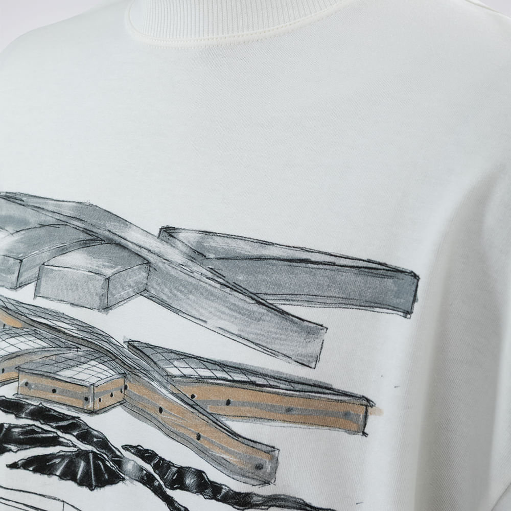 Camiseta Reebok & Thesaint T-shirt Oversized Layers Masculina – Off White – foto 6
