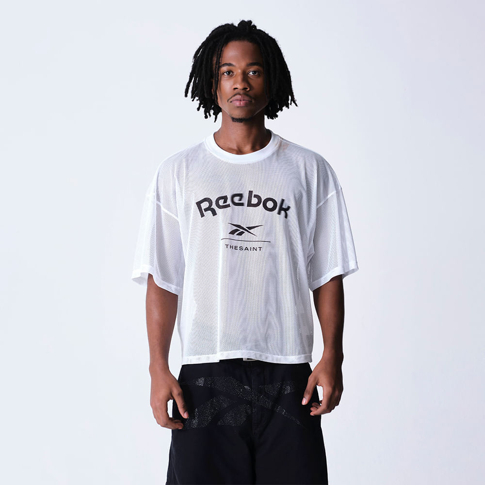 Camiseta Reebok & Thesaint T-Shirt Wide Boxy Swish Masculina – Off White – foto 1