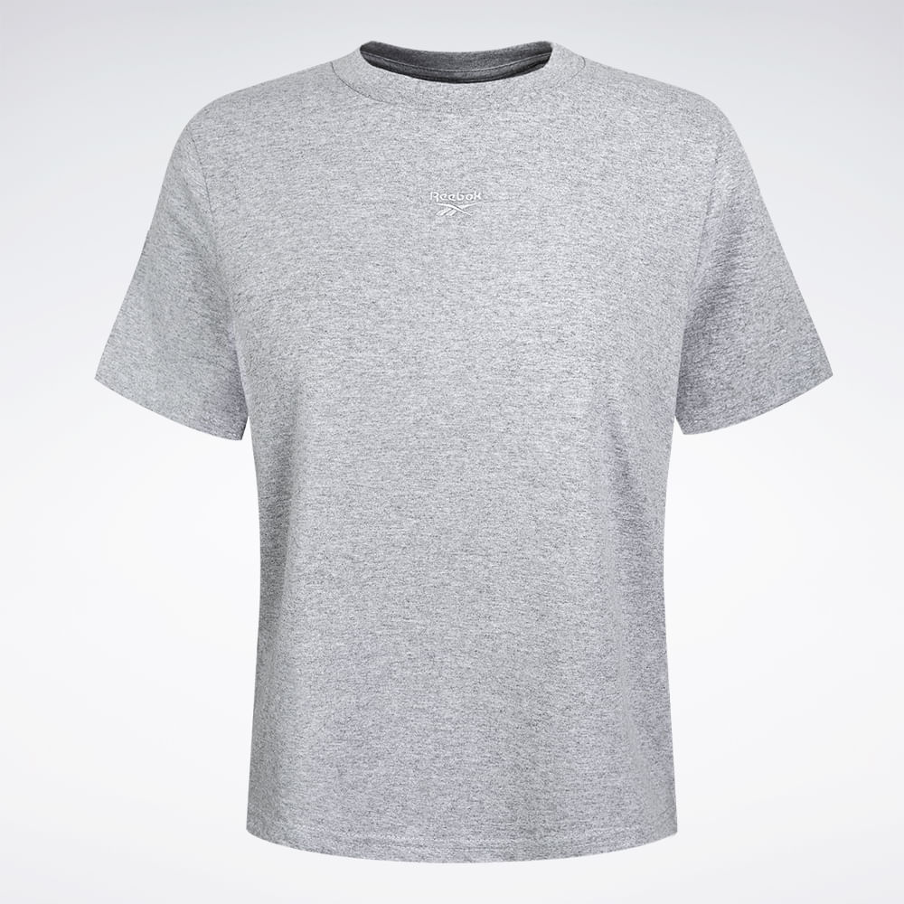 Camiseta Reebok Logo Over Feminina – Cinza mescla – foto 1