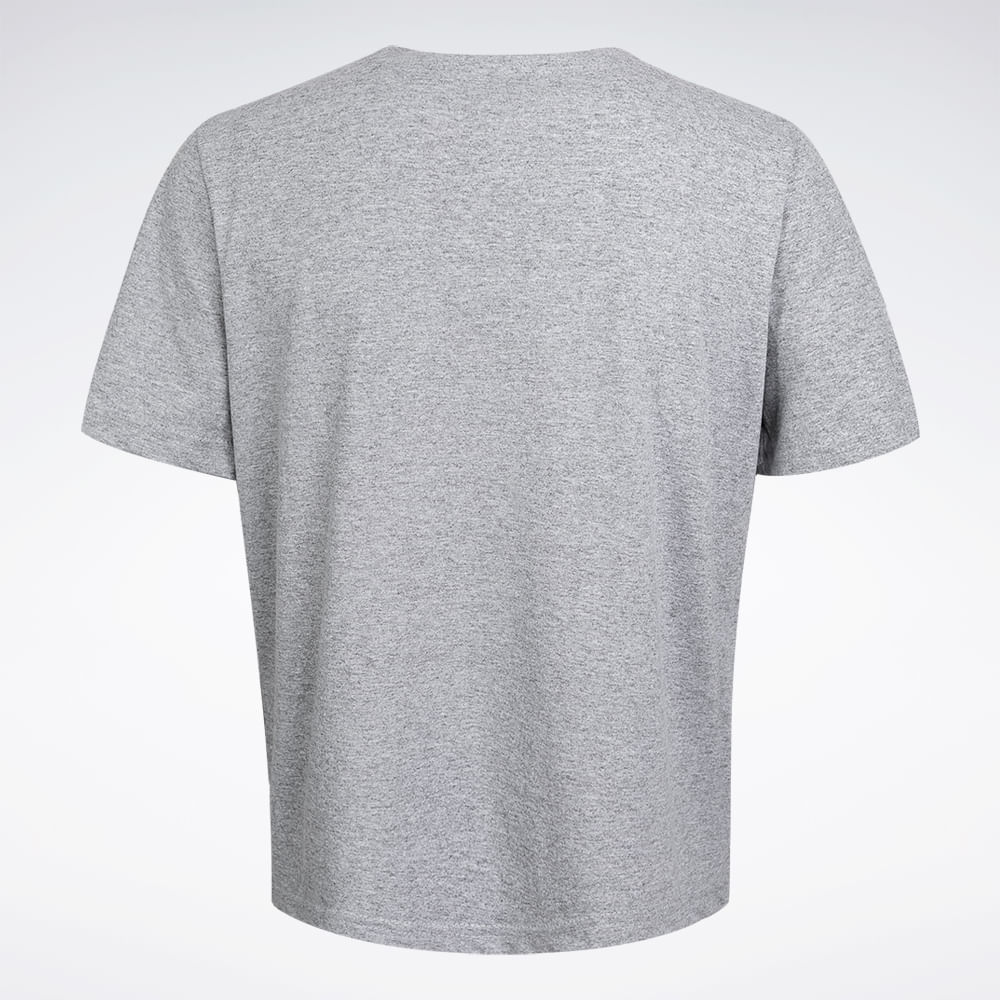 Camiseta Reebok Logo Over Feminina – Cinza mescla – foto 2
