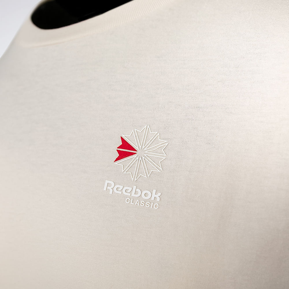 Camiseta Reebok Small Star Crest Masculina – bege – foto 3