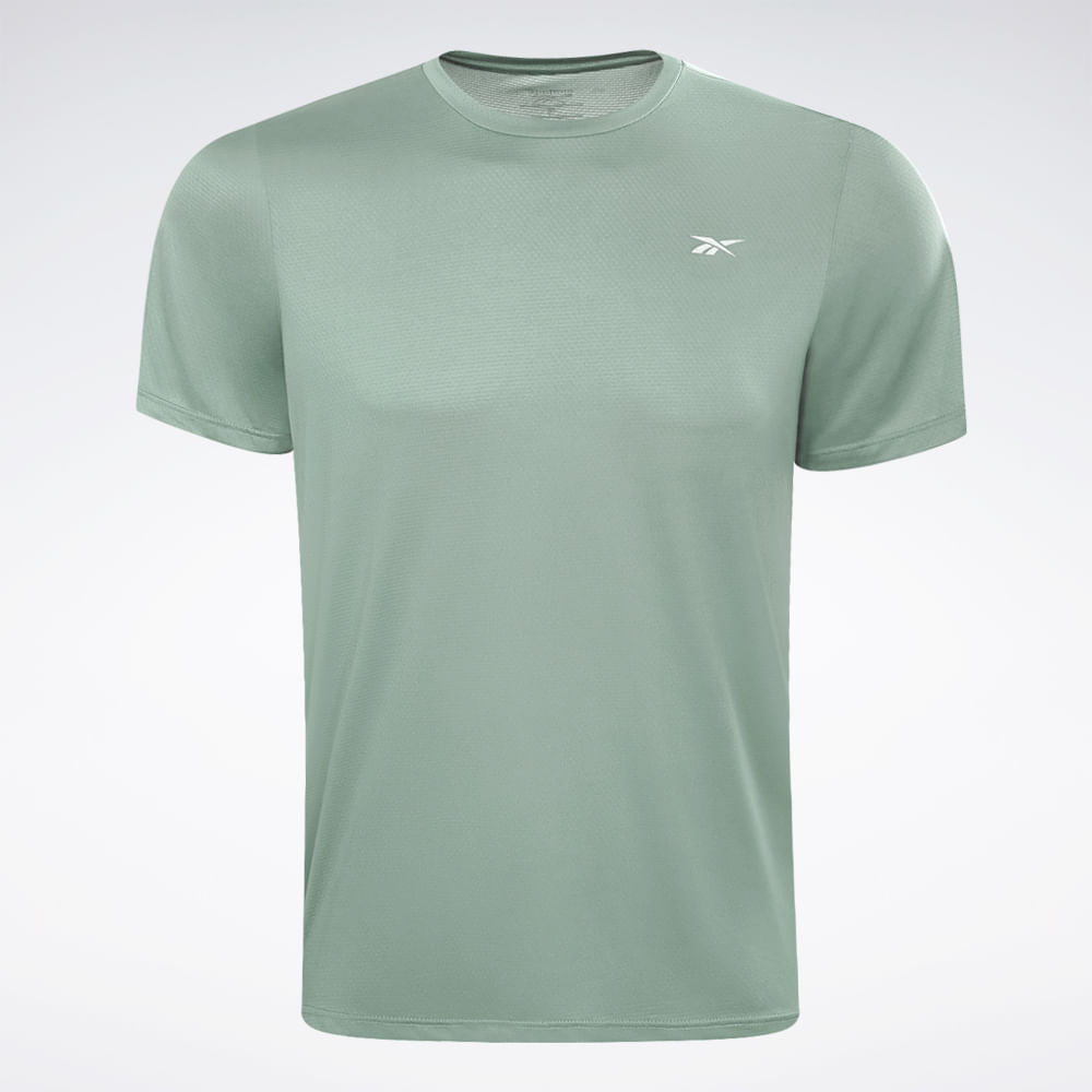 Camiseta Reebok Basic RN Masculina – Verde acinzentado – foto 1