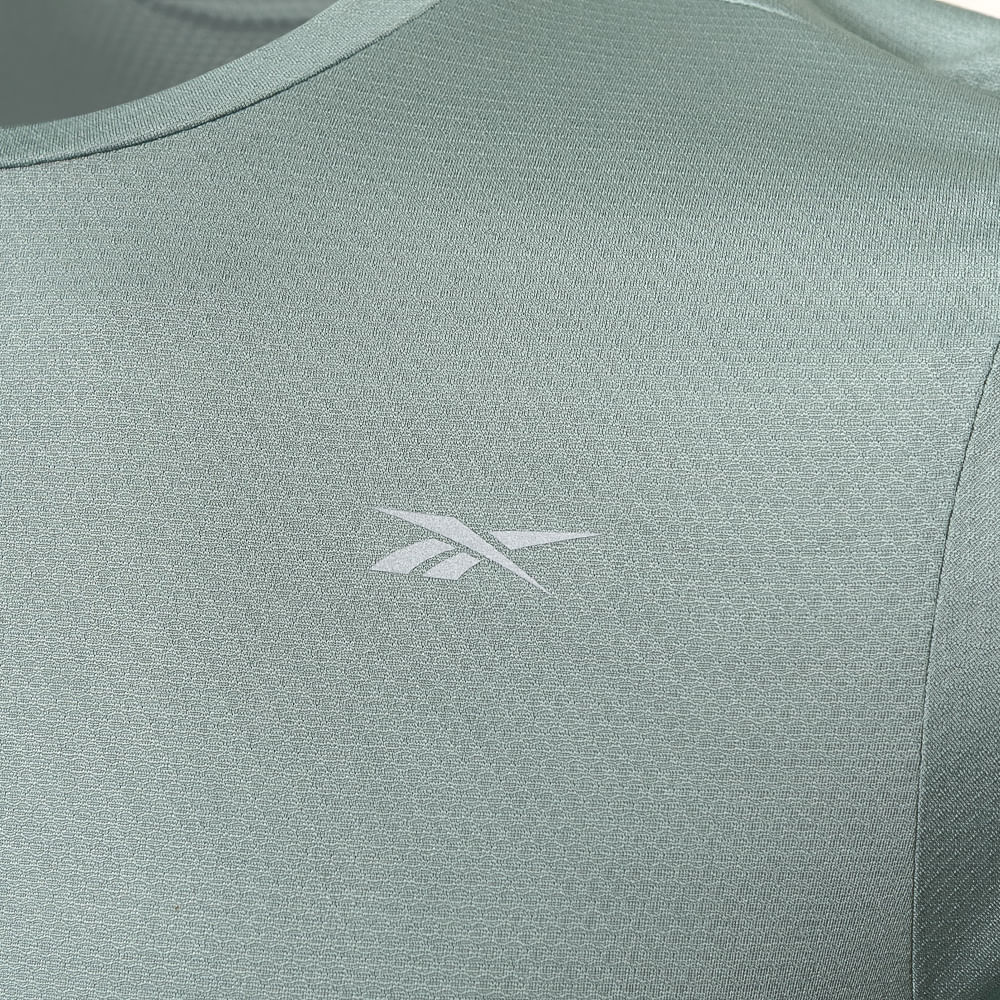 Camiseta Reebok Basic RN Masculina – Verde acinzentado – foto 4