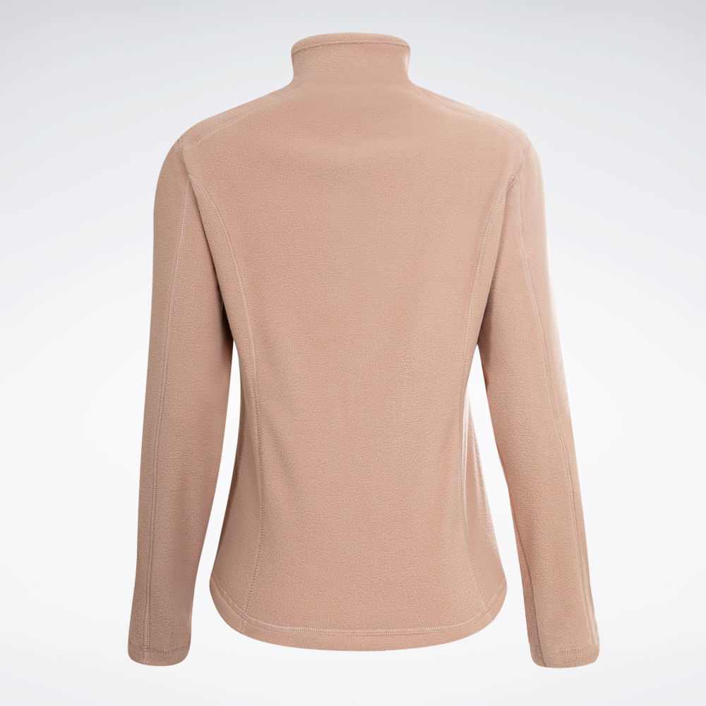 Blusa Reebok W Athletic 1/2 Zip Feminina – bege – foto 3