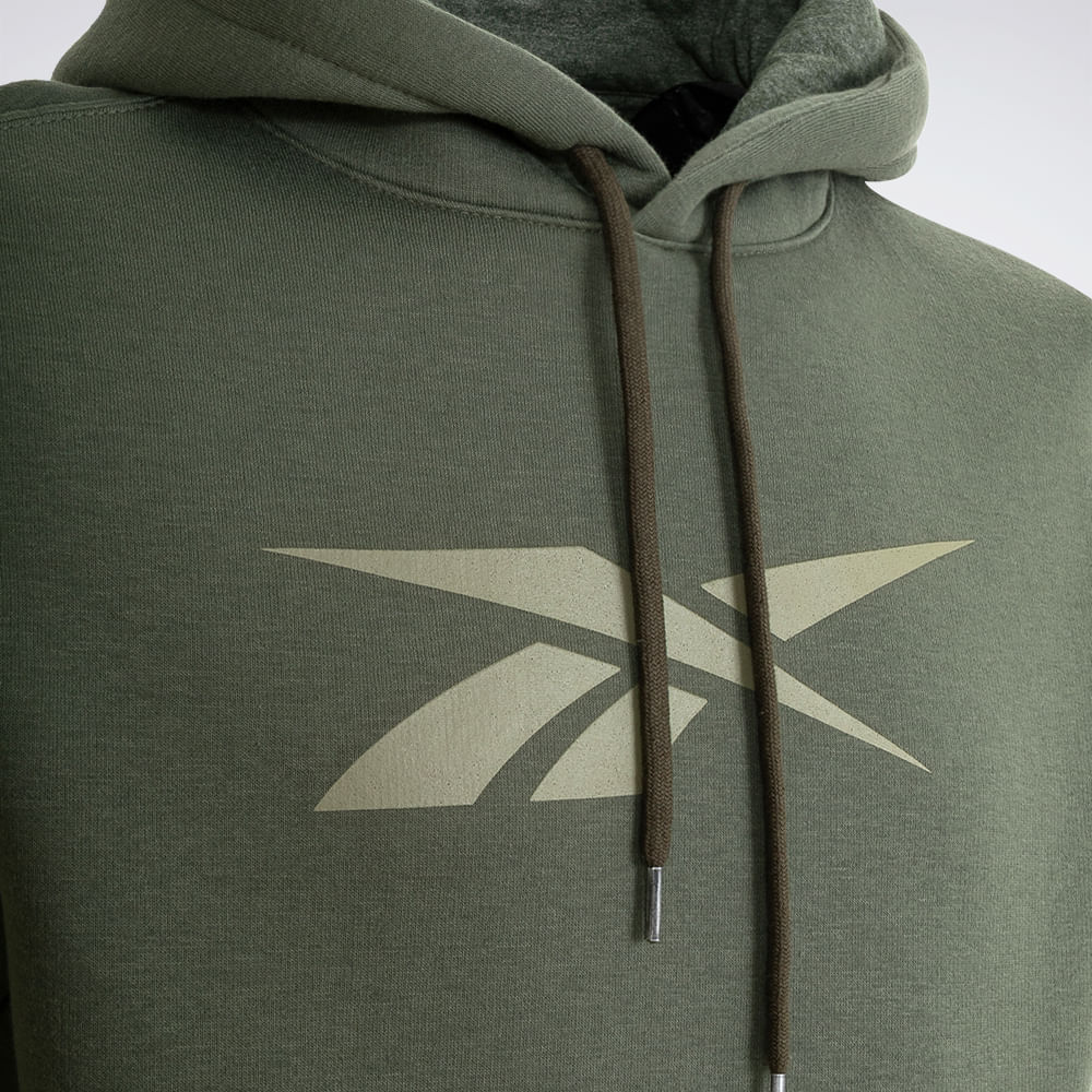 Blusa Reebok M Vector Hooded Masculina – verde – foto 3