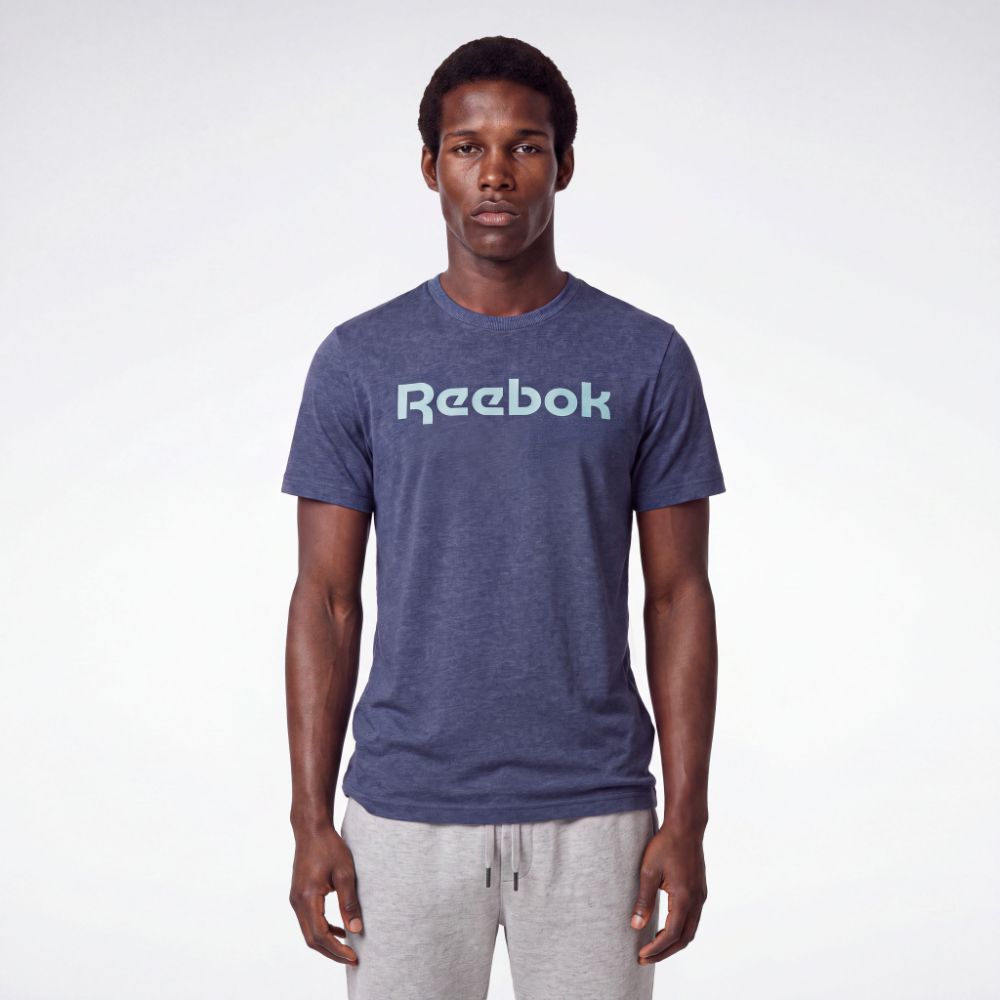 Camiseta Reebok Basic Linear Masculina – Marinho – foto 1