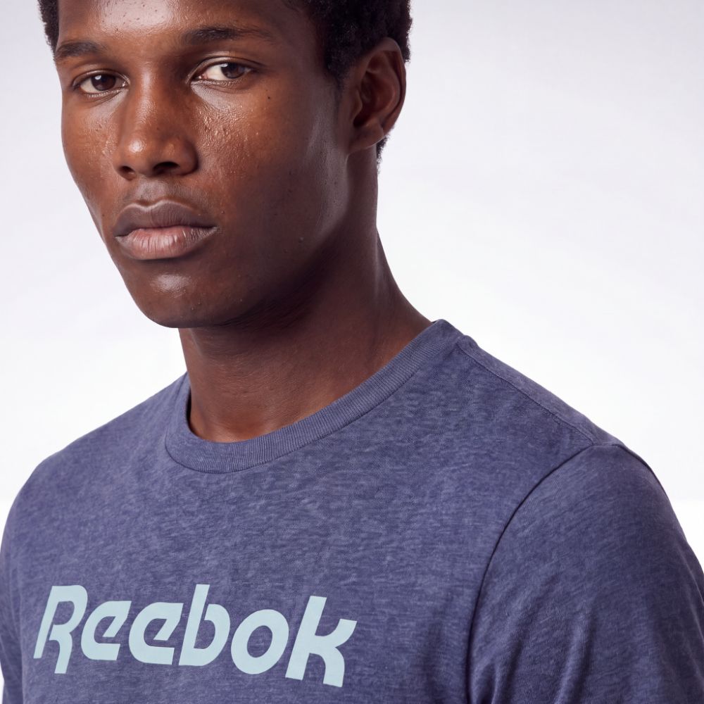 Camiseta Reebok Basic Linear Masculina – Marinho – foto 3